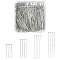 400Pcs 4 Styles 304 Stainless Steel Flat Head Pins, Stainless Steel Color, 20~50x0.7mm, 21 Gauge, Head: 1~1.5mm, 100pcs/style