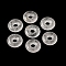 Natural Quartz Crystal Pendants, Donut/Pi Disc Charms, 15~16x4~5mm, Hole: 4~5mm