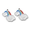304 Stainless Steel Charms, with Enamel, Cloud & Rainbow Charm, Stainless Steel Color, 14x15x1.5mm, Hole: 1mm