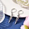 Tibetan Style Alloy Leverback Earrings, Injection Syringe Shape, with Iron, Antique Silver, 42.5x6.5x10.5mm