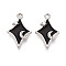 Alloy Enamel Pendants, Platinum, Star, 24x15mm, Hole: 1.5mm