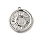 Non-Tarnish 304 Stainless Steel Pendants, Flat Round with Sun Charm, Stainless Steel Color, 20x18x2.5mm, Hole: 1.5mm