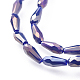 Electroplated Opaque Glass Beads Strands EGLA-L015-FR-B04-2