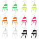 Fibloom 6 Paar 6-farbige Acryl-Stuhl-Ohrringe mit Stahl-Eisenstiften EJEW-FI0001-56-1