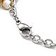 Clear Cubic Zirconia Round Ball Charm Bracelet with 304 Stainless Steel Cable Chains for Women BJEW-E108-11G-3