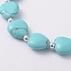 Coeur turquoise synthétique bracelets stretch BJEW-JB02066-01-2
