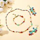 Collier et bracelet de perles naturelles et de graines de verre et boucles d'oreilles pendantes SJEW-SW00008-5
