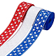 Nbeads 3 Rolls 3 Colors Independence Day Theme Polyester Grosgrain Ribbon OCOR-NB0001-69-1