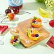 Olycraft 3pcs 3 mini fruits en pvc style avec yaourt DJEW-OC0001-16-4