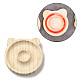 ブナ木製バングル & ブレスレット & 指輪 & ビーズ ディスプレイ ホルダー トレイ  クマ  9.9x9.5x1.5cm AJEW-D068-01C-1