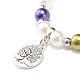 Imitation Pearl Beaded Stretch Bracelet with Drop Charm for Women BJEW-JB07639-5