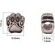 Pandahall ca. 60 Stück tibetischen Stil Zinklegierung europäische Perlen Hundepfote druckt Perlen antiken Silber Charms für Armband Halskette Schmuck machen 11x10.6x7.5mm PH-MPDL-R038-008AS-2