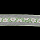 ポリエステルグログランリボン  オーガンジーリボン付き  印刷された花  薄緑  1-1/2インチ（40mm）  約20ヤード/ロール（18.29メートル/ロール） OCOR-R043-12A-1