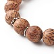 Bracelets extensibles en perles de bois de coco naturel BJEW-JB06642-02-4