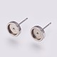 201 Stainless Steel Stud Earring Settings STAS-I088-F-03P-1