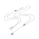 Flache Runde mit Om-Symbol-Lariat-Halsketten & Dreieck-Anhänger-Halsketten-Sets NJEW-JN02805-02-3