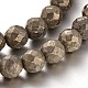 Faceted Round Natural Pyrite Beads Strands G-P061-6mm-20-2