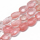 Chapelets de perles cerise quartz en verre G-T067-12-1