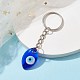 Porte-clés pendentifs mauvais œil en verre bleu KEYC-JKC00730-03-2