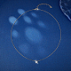 キュービックジルコニアペンダントネックレス  ロジウムメッキのスターリングシルバーアズキチェーン付き（女性用）  プラチナ  15.75インチ（40cm） QF2834-4