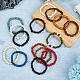 Fibloom 15 pz 15 set di braccialetti elasticizzati con perline in legno rotondi BJEW-FI0001-26-5