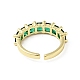 Открытые кольца-манжеты зеленого кубического циркония RJEW-G262-05G-2