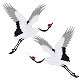 2Pcs 2 Style Crane Pattern Water Soluble Computerized Embroidery Cloth Sew on Appliques PATC-FG0001-67B-1