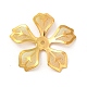 真鍮製ビーズキャップ  鉄のパーツと  エッチングされた金属装飾  花  ゴールドカラー  32x33.5x4mm  穴：2mm KKC-A001-04G-1