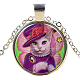 Kitten Picture Glass Pendant Necklaces NJEW-O111-011S-1