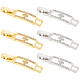 BENECREAT 6Pcs 2 Colors 18k Real Gold Plated Necklace Bracelet Extenders Clasp KK-BC0009-77-1