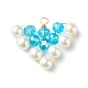 Electroplate & Pearlized Glass Beads Pendants PALLOY-JF01248-4