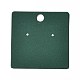 紙のアクセサリーディスプレイカード  イヤリングの収納に  濃い緑  正方形  6.4x6.4x0.05cm  穴：8mmと1.6mm CDIS-M006-07E-1