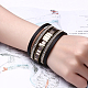 Fashion Zinc Alloy Leather Cord Multi-strand Bracelets BJEW-BB26680-1-7