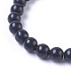 Bracelets élastiques en pierre noire naturelle G-K298-07-2