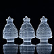 Figurines sculptées d'arbre de Noël de gesso DJEW-PW0021-11-2