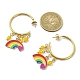 Rainbow Pride Flag Alloy Enamel Dangle Stud Earrings EJEW-JE05385-3