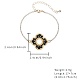 Bracelet à maillons de fleurs en perles de verre avec chaînes en acier inoxydable doré EZ8902-2-2