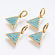 Brass Micro Pave Cubic Zirconia Charms X-RB-I077-24G-RS-1