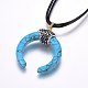 Dyed Synthetic Turquoise Pendant Necklaces NJEW-F223-33G-2
