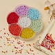 4200шт 7 цвета круглые стеклянные бусины с краской для выпечки SEED-YW0001-71-5