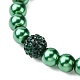 Bracelet extensible perles rondes en verre BJEW-JB09682-3