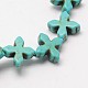 Teints turquoise synthétique croix perles brin G-P083-86-3
