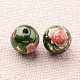 Flower Picture Printed Glass Round Beads GLAA-J088-12mm-B03-2