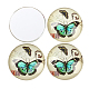Schmetterling bedrucktes Glas halbrund / Kuppel Cabochons X-GGLA-N004-14mm-C-3