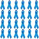 Arricraft 100pcsリボンサテンピン  乳がん啓発社章  乳がんチャリティーイベント用品用の安全ピン付きリボン  ブルー JEWB-AR0001-02-1