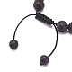 Bracelet de perles rondes tressées en jade de taïwan naturel et roche de lave et hématite synthétique BJEW-JB08387-05-5