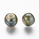 Pearlized Olive Handmade Porcelain Round Beads X-PORC-D001-10mm-11-2