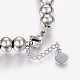 304 Stainless Steel Bracelets with 201 Stainless Round Beads BJEW-I238-01B-3