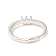 Прозрачное регулируемое кольцо с буквой из прозрачного циркония RJEW-C052-01P-W-3
