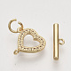 Brass Micro Pave Clear Cubic Zirconia Toggle Clasps KK-T054-13G-NF-3